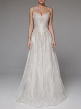 Elegante vestido de noche sexy con bordado y tirantes